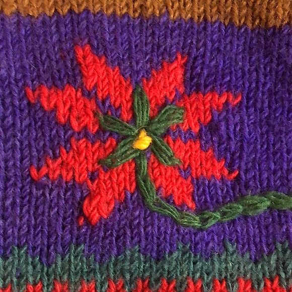 Vintage Handmade in Nepal 100% Wool Cardigan - Picture 6 of 15